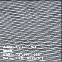 Bobbinet / Cine Net Black Width:  72”,144”, 288” Cotton / FR*  NFPA-701