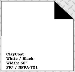 ClayCoat White / Black Width: 60” FR* / NFPA-701